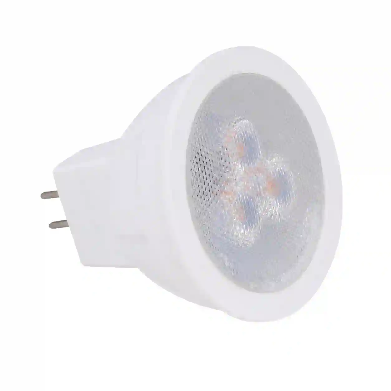 Malá LED žárovka MR11 s reflektorovým tělem a dvoukolíkovou paticí GU5,3